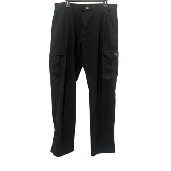 Wrangler Mens Black Cargo Pants 36 X 32 100% Cotton Casual Workwear - Picture 1 of 7